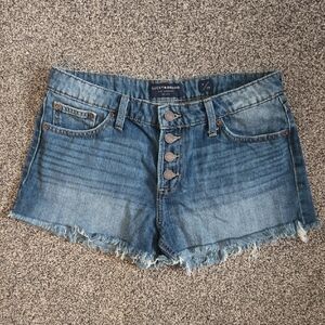 Lucky Brand Blue Jean Shorts with Frayed Hem
